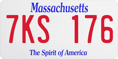 MA license plate 7KS176