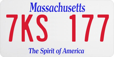 MA license plate 7KS177