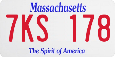 MA license plate 7KS178