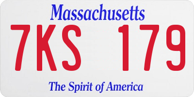 MA license plate 7KS179