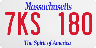 MA license plate 7KS180
