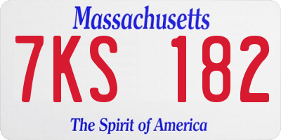 MA license plate 7KS182