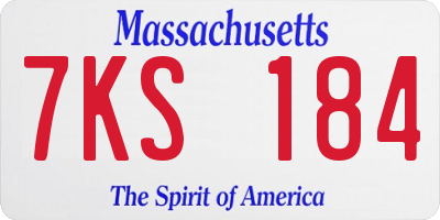 MA license plate 7KS184