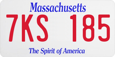 MA license plate 7KS185