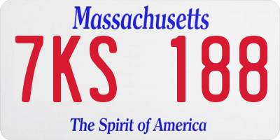 MA license plate 7KS188