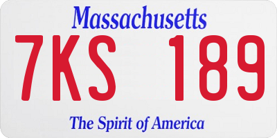 MA license plate 7KS189