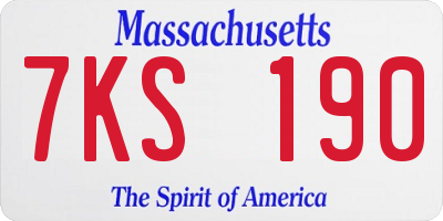 MA license plate 7KS190