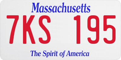 MA license plate 7KS195