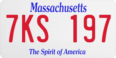 MA license plate 7KS197