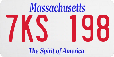MA license plate 7KS198