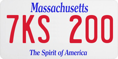 MA license plate 7KS200