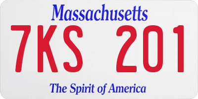 MA license plate 7KS201