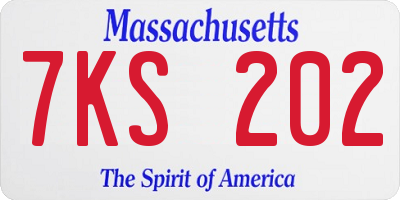 MA license plate 7KS202