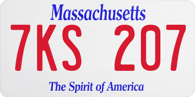 MA license plate 7KS207
