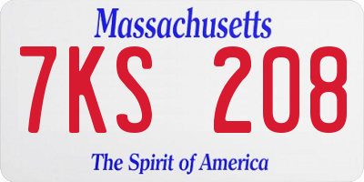 MA license plate 7KS208