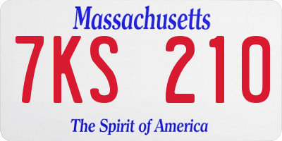 MA license plate 7KS210