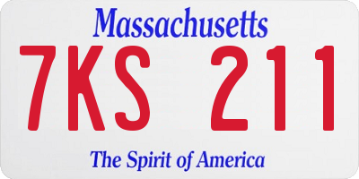 MA license plate 7KS211