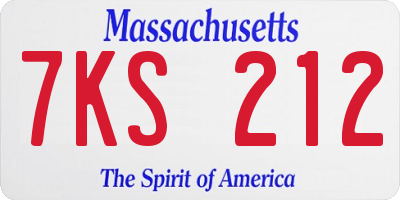 MA license plate 7KS212