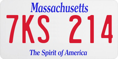 MA license plate 7KS214