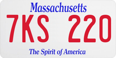 MA license plate 7KS220
