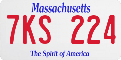 MA license plate 7KS224