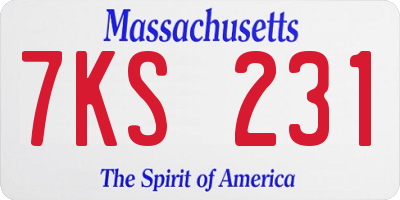 MA license plate 7KS231