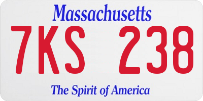 MA license plate 7KS238