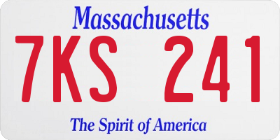MA license plate 7KS241