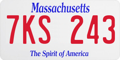 MA license plate 7KS243