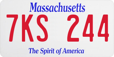 MA license plate 7KS244