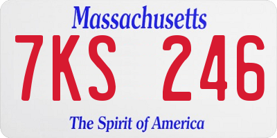 MA license plate 7KS246