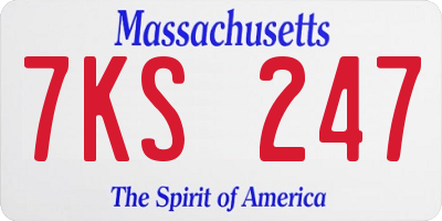 MA license plate 7KS247