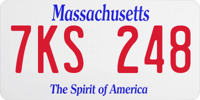MA license plate 7KS248