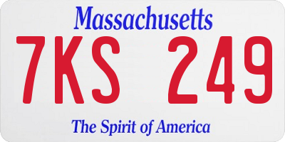 MA license plate 7KS249