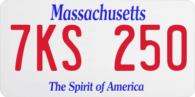 MA license plate 7KS250