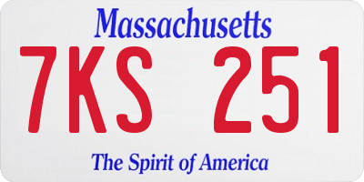 MA license plate 7KS251