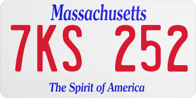 MA license plate 7KS252