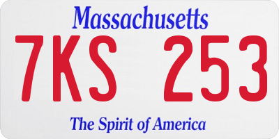 MA license plate 7KS253