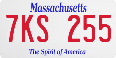 MA license plate 7KS255