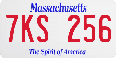 MA license plate 7KS256
