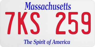 MA license plate 7KS259