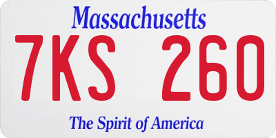 MA license plate 7KS260