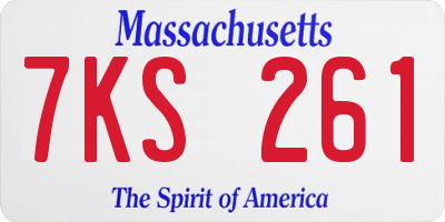 MA license plate 7KS261