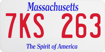 MA license plate 7KS263