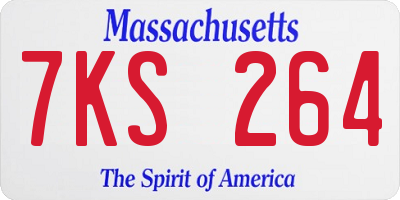 MA license plate 7KS264