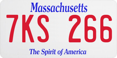 MA license plate 7KS266