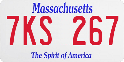 MA license plate 7KS267
