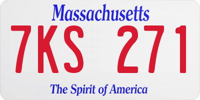 MA license plate 7KS271