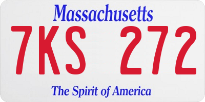 MA license plate 7KS272