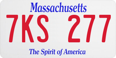 MA license plate 7KS277